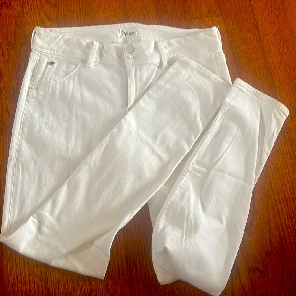 White Hudson Straight Leg Jeans